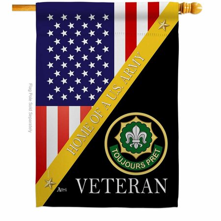 GUARDERIA 28 x 40 in. Home of 2nd Cavalry Regiment House Flag w/Armed Forces Army Dbl-Sided Vertical  Banner GU4178172